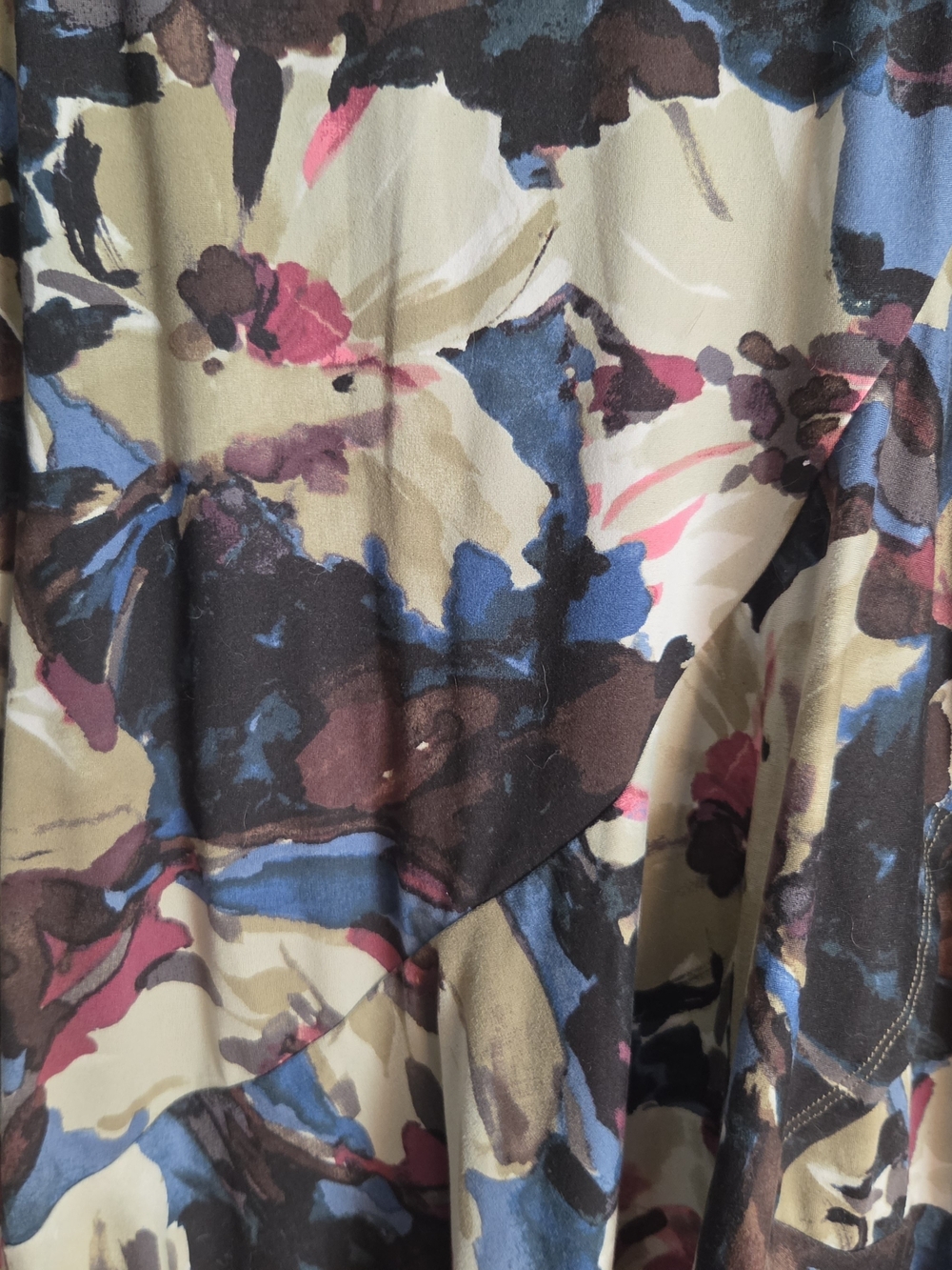 Montgomery Post Women's Large Brushstroke Floral Ruffle Midi Skirt - Picture 3 of 9